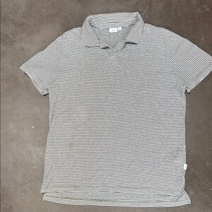 Oina Mens Linen Blend Polo Shirt- Mens Large